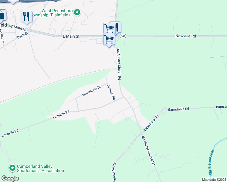 map of restaurants, bars, coffee shops, grocery stores, and more near 11 Country Road in Carlisle