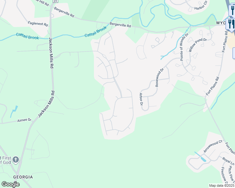 map of restaurants, bars, coffee shops, grocery stores, and more near 6 Carleton Drive in Freehold