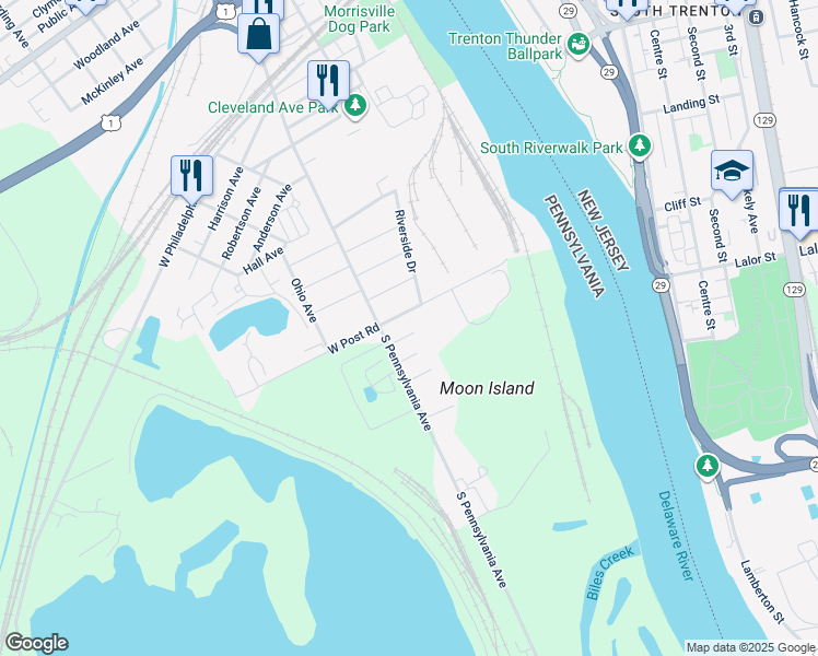 map of restaurants, bars, coffee shops, grocery stores, and more near 28 Biles Avenue in Morrisville
