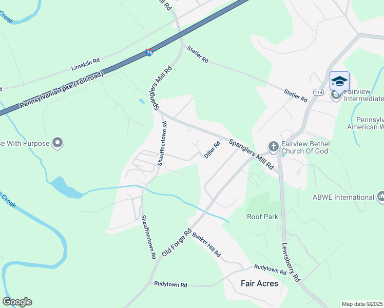 map of restaurants, bars, coffee shops, grocery stores, and more near 115 Diller Road in New Cumberland