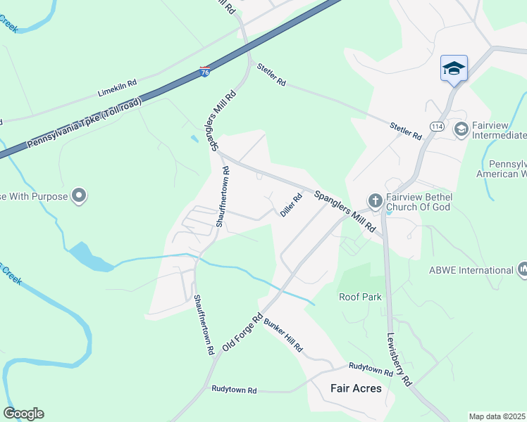 map of restaurants, bars, coffee shops, grocery stores, and more near 115 Diller Road in New Cumberland