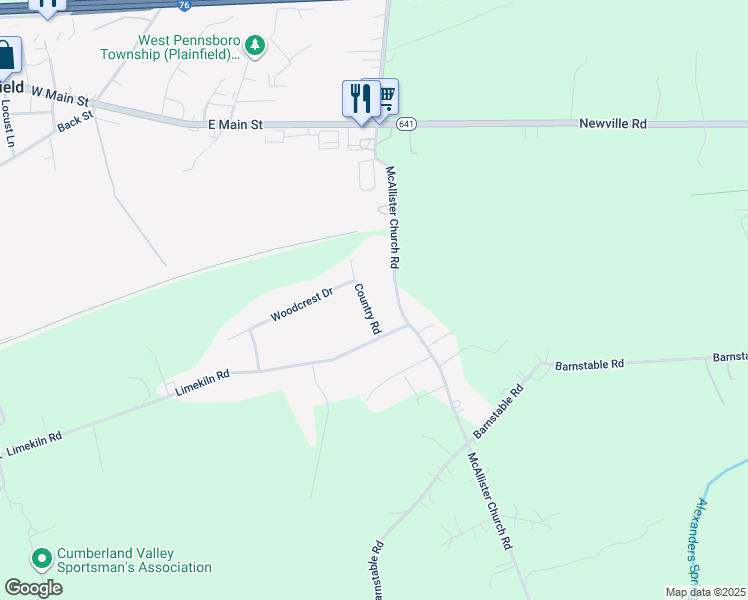 map of restaurants, bars, coffee shops, grocery stores, and more near 11 Country Road in Carlisle
