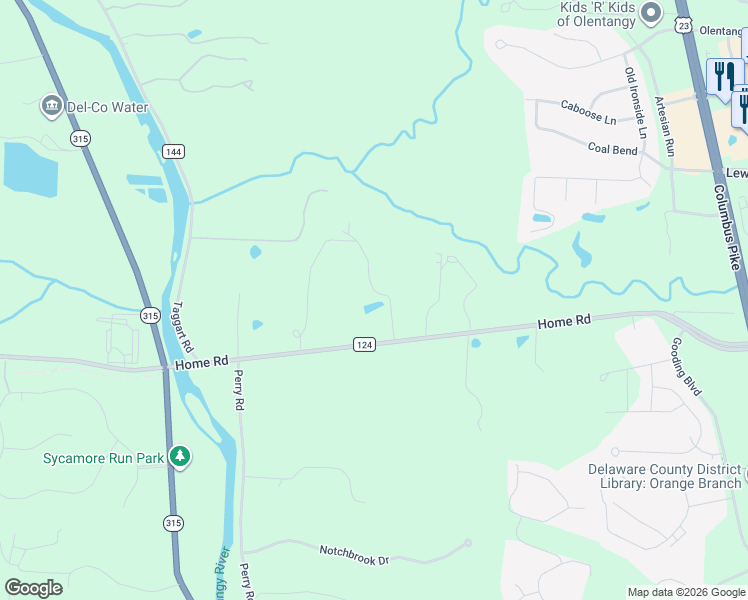 map of restaurants, bars, coffee shops, grocery stores, and more near 796 Home Road in Delaware