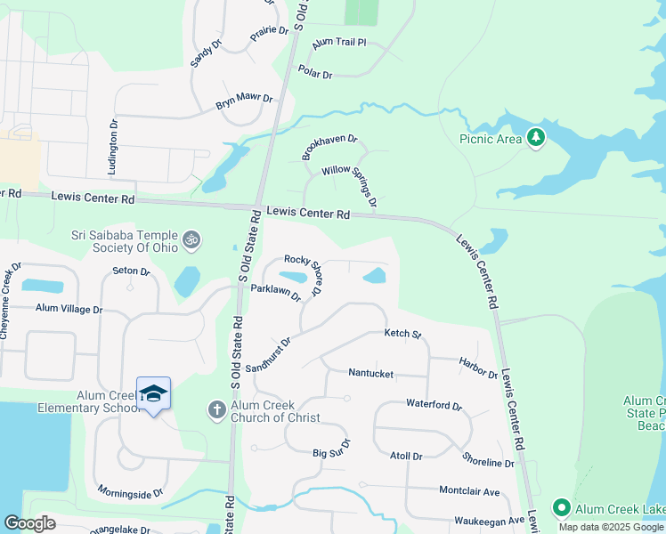 map of restaurants, bars, coffee shops, grocery stores, and more near 2876 Seaway Court in Lewis Center