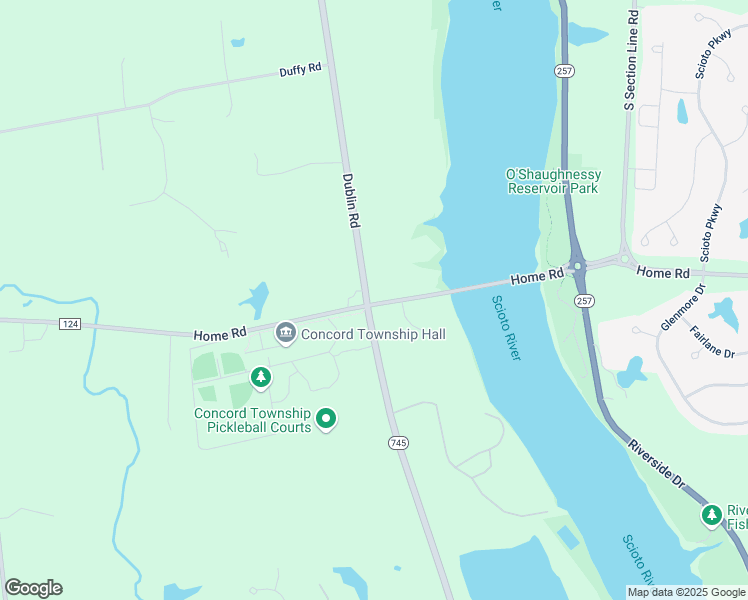 map of restaurants, bars, coffee shops, grocery stores, and more near 7737 Dublin Road in Delaware