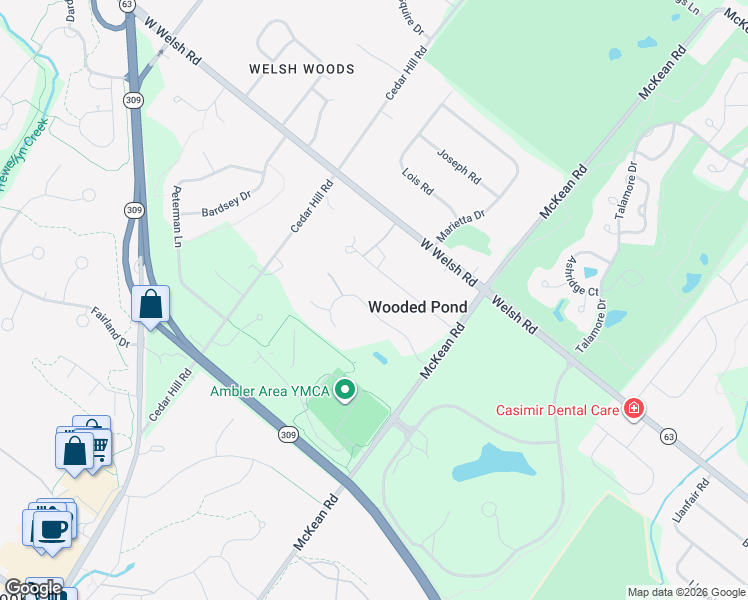map of restaurants, bars, coffee shops, grocery stores, and more near 824 Warren Road in Montgomery County