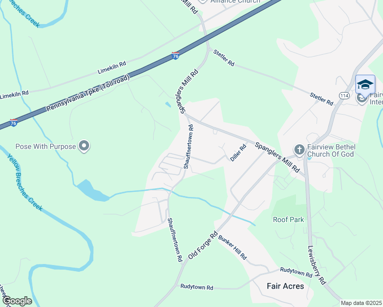 map of restaurants, bars, coffee shops, grocery stores, and more near 127 Diller Road in New Cumberland