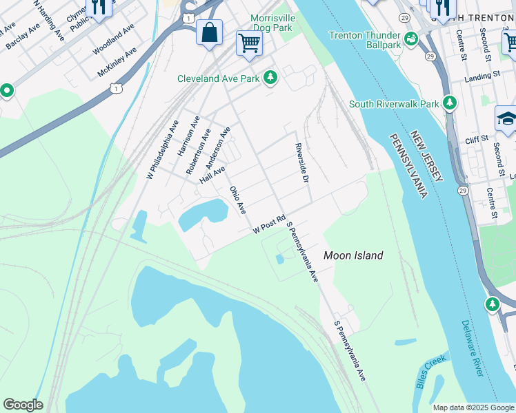 map of restaurants, bars, coffee shops, grocery stores, and more near 45 Dieter Avenue in Morrisville