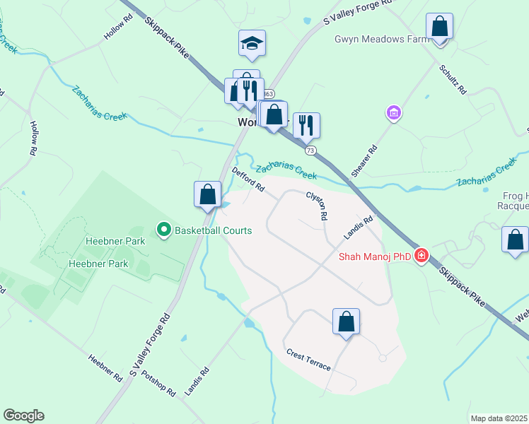 map of restaurants, bars, coffee shops, grocery stores, and more near 2942 Defford Road in Eagleville
