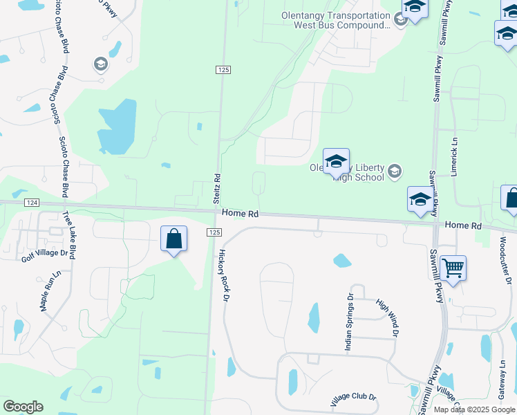map of restaurants, bars, coffee shops, grocery stores, and more near 7428 Liberty Reserve Dr in Powell