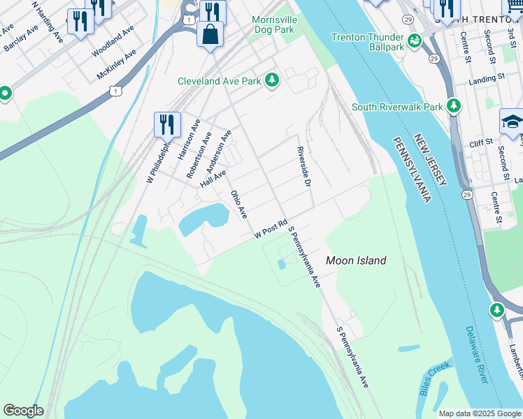 map of restaurants, bars, coffee shops, grocery stores, and more near 55 Dieter Avenue in Morrisville