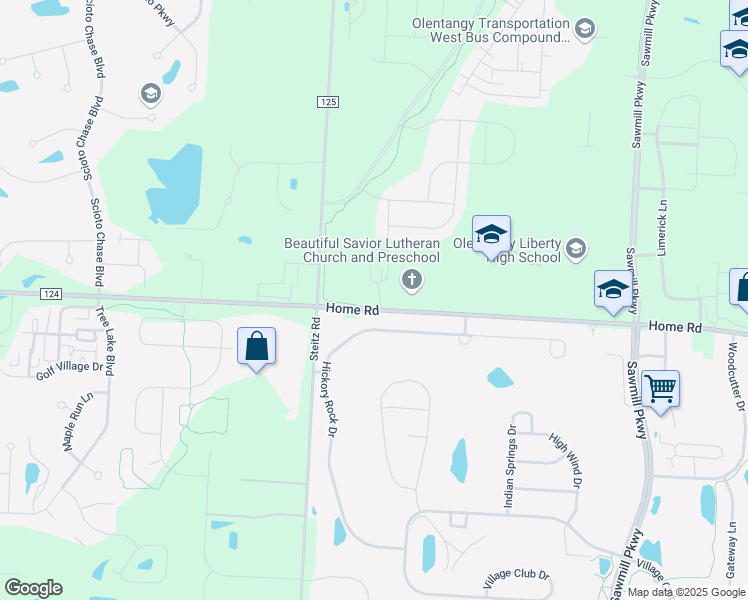 map of restaurants, bars, coffee shops, grocery stores, and more near 4026 Home Road in Powell