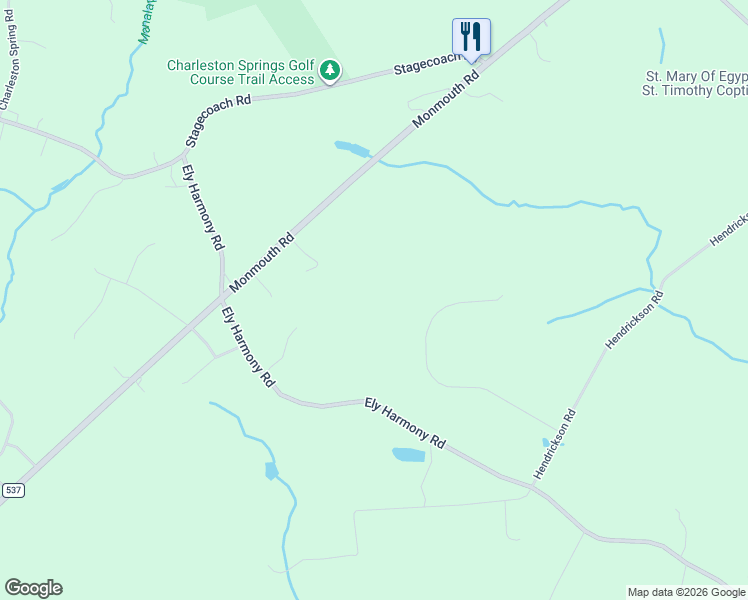 map of restaurants, bars, coffee shops, grocery stores, and more near 458 Ely Harmony Road in Freehold