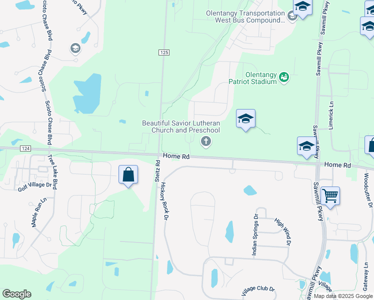map of restaurants, bars, coffee shops, grocery stores, and more near 7428 Liberty Reserve Dr in Powell