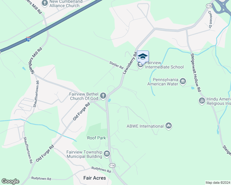 map of restaurants, bars, coffee shops, grocery stores, and more near 526 Lewisberry Road in New Cumberland