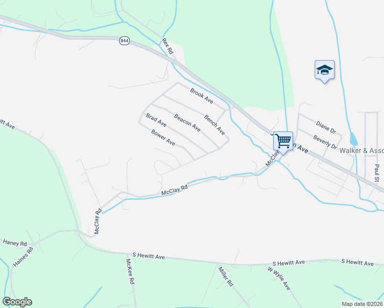 map of restaurants, bars, coffee shops, grocery stores, and more near 506 Bower Avenue in Washington