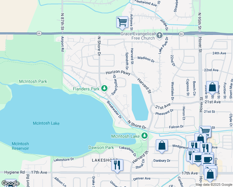 map of restaurants, bars, coffee shops, grocery stores, and more near 2988 Bellmeade Way in Longmont