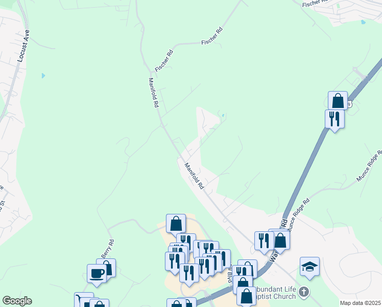 map of restaurants, bars, coffee shops, grocery stores, and more near 29 Pine Valley Road in Washington