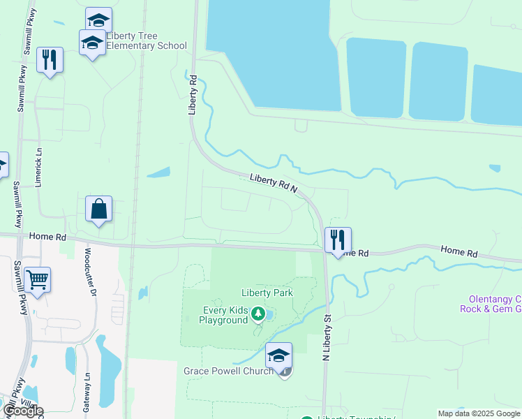 map of restaurants, bars, coffee shops, grocery stores, and more near 2725 Summerland Loop in Powell