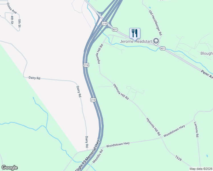 map of restaurants, bars, coffee shops, grocery stores, and more near 130 T-751 in Hollsopple