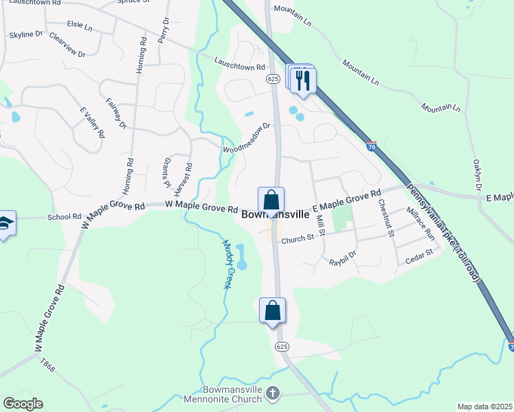 map of restaurants, bars, coffee shops, grocery stores, and more near 112 W Maple Grove Rd in Denver
