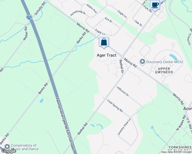 map of restaurants, bars, coffee shops, grocery stores, and more near 2248 Oak Terrace in Lansdale
