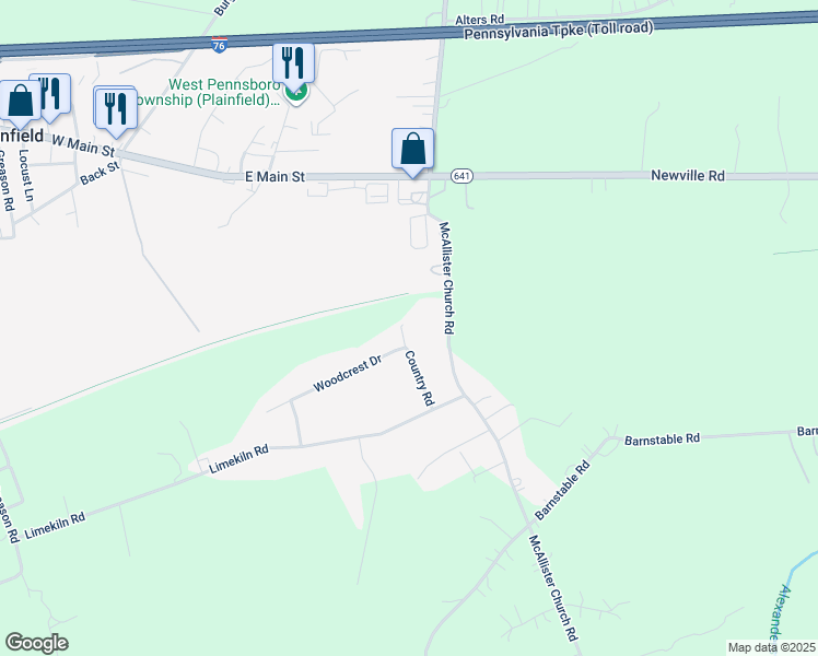 map of restaurants, bars, coffee shops, grocery stores, and more near 109 Country Road in Carlisle