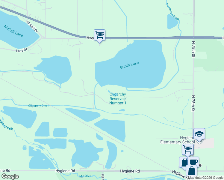 map of restaurants, bars, coffee shops, grocery stores, and more near 7428-7528 Rozena Drive in Longmont