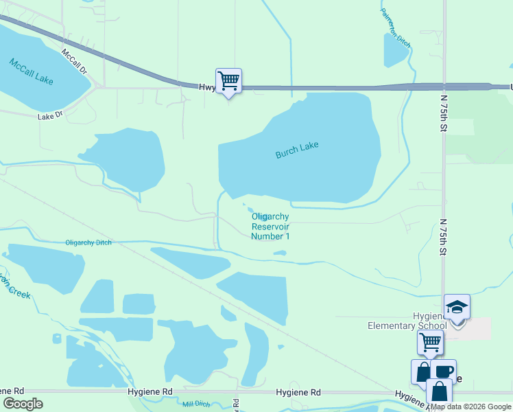 map of restaurants, bars, coffee shops, grocery stores, and more near 7428-7528 Rozena Drive in Longmont
