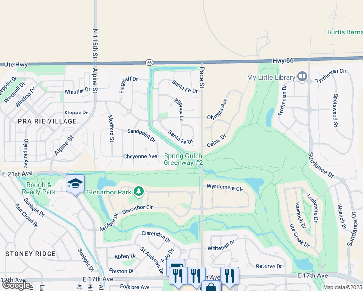 map of restaurants, bars, coffee shops, grocery stores, and more near 820 Cheyenne Avenue in Longmont