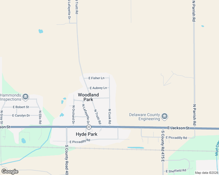 map of restaurants, bars, coffee shops, grocery stores, and more near 601 North Cook Road in Muncie