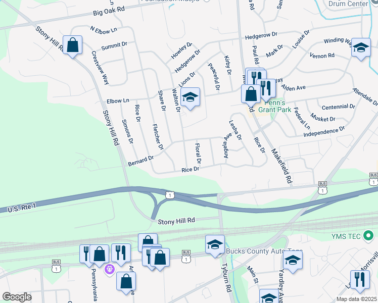 map of restaurants, bars, coffee shops, grocery stores, and more near 169 Walton Drive in Morrisville