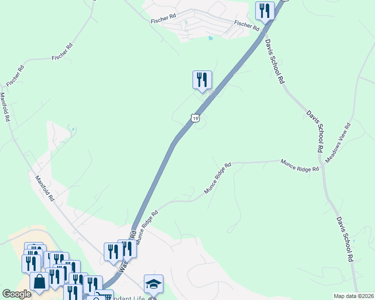 map of restaurants, bars, coffee shops, grocery stores, and more near 900 Washington Road in Washington