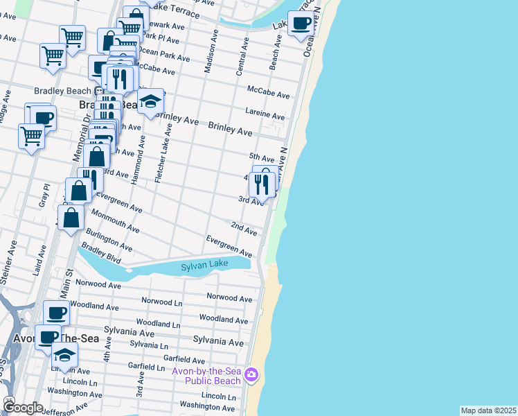 map of restaurants, bars, coffee shops, grocery stores, and more near in 
