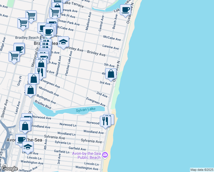 map of restaurants, bars, coffee shops, grocery stores, and more near in 