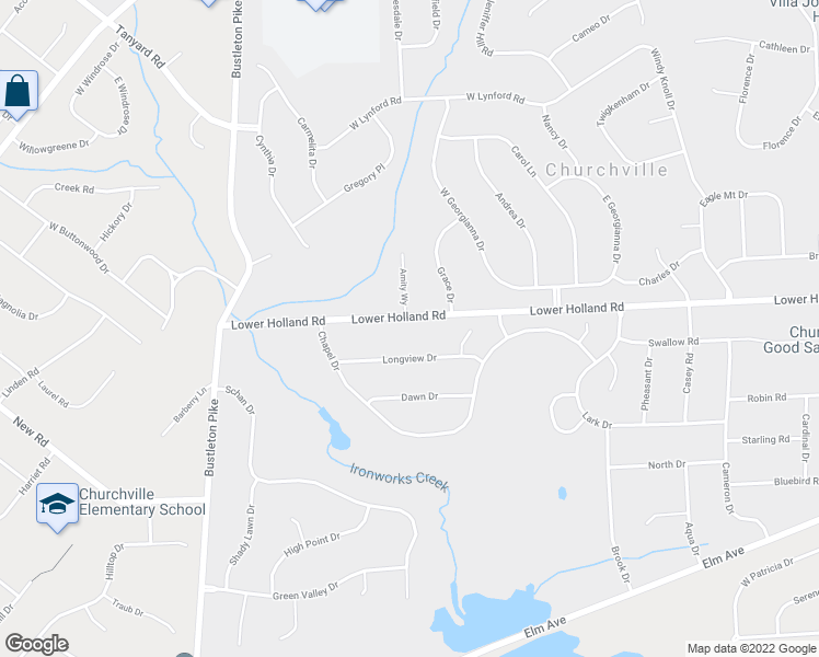 map of restaurants, bars, coffee shops, grocery stores, and more near 168 Lower Holland Road in Holland