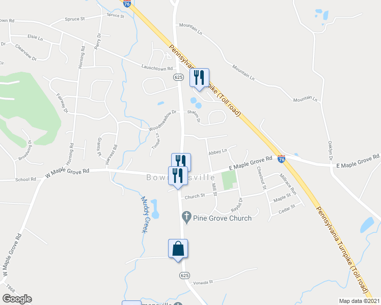 map of restaurants, bars, coffee shops, grocery stores, and more near 1282 Reading Road in Denver