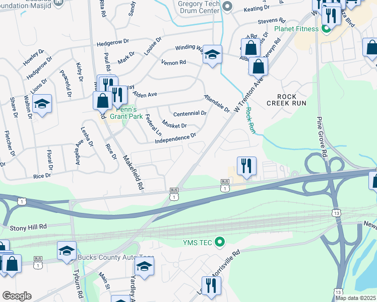 map of restaurants, bars, coffee shops, grocery stores, and more near 116 Nicole's Way in Morrisville