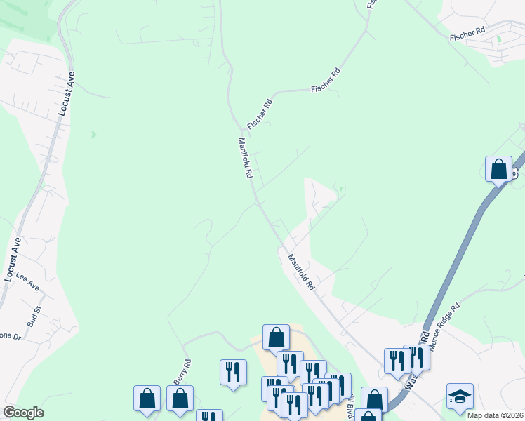 map of restaurants, bars, coffee shops, grocery stores, and more near 635 Manifold Road in Washington