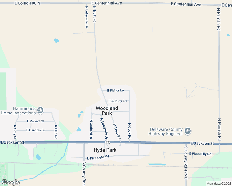 map of restaurants, bars, coffee shops, grocery stores, and more near 6813 East Fisher Lane in Muncie