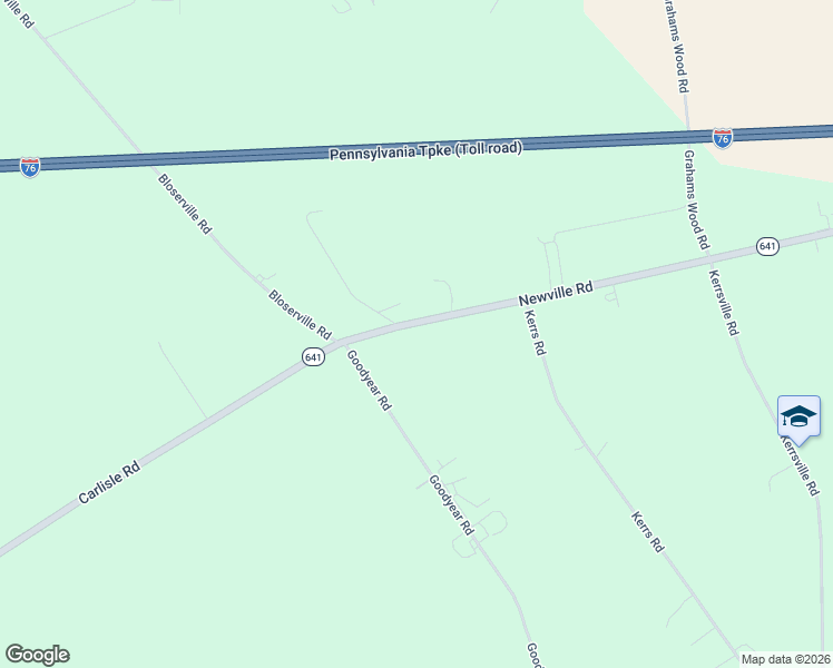 map of restaurants, bars, coffee shops, grocery stores, and more near 2258 Newville Rd in Carlisle