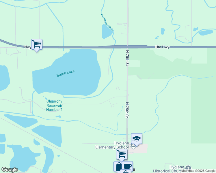 map of restaurants, bars, coffee shops, grocery stores, and more near 7202 Rozena Drive in Longmont