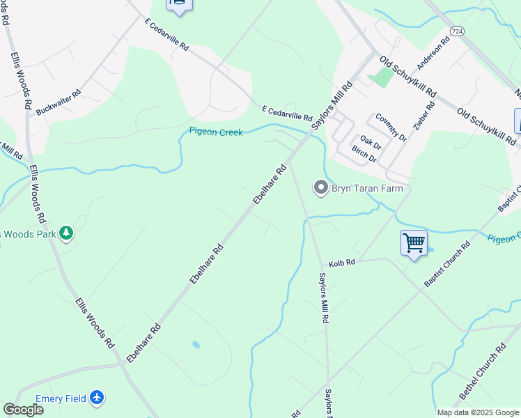 map of restaurants, bars, coffee shops, grocery stores, and more near 1072 Ebelhare Road in Pottstown