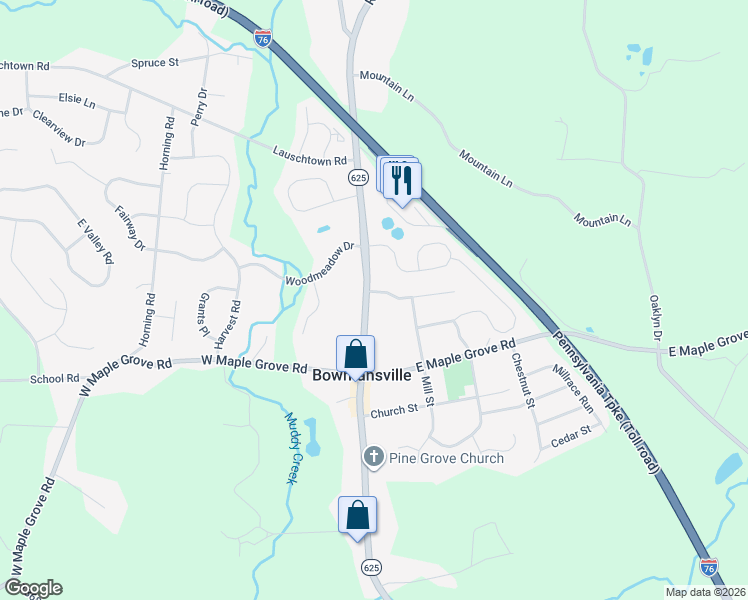 map of restaurants, bars, coffee shops, grocery stores, and more near 1282 Reading Road in Denver