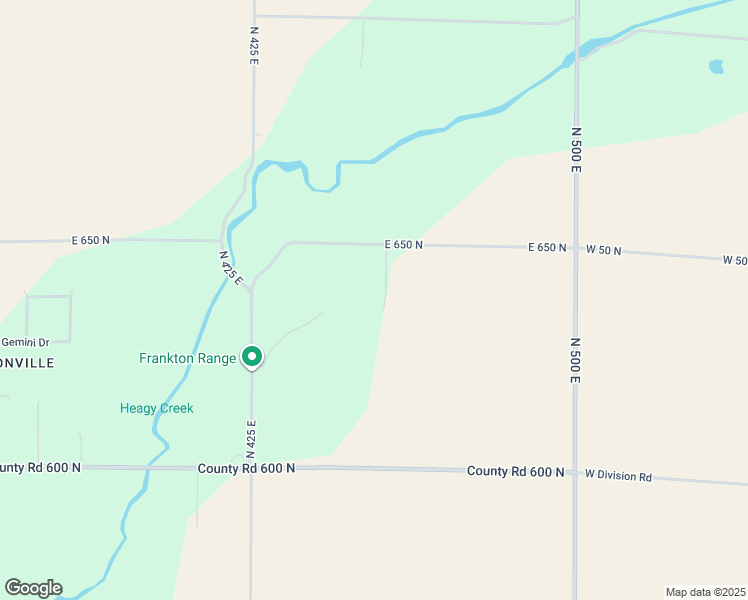 map of restaurants, bars, coffee shops, grocery stores, and more near 4493 East 650 North in Anderson