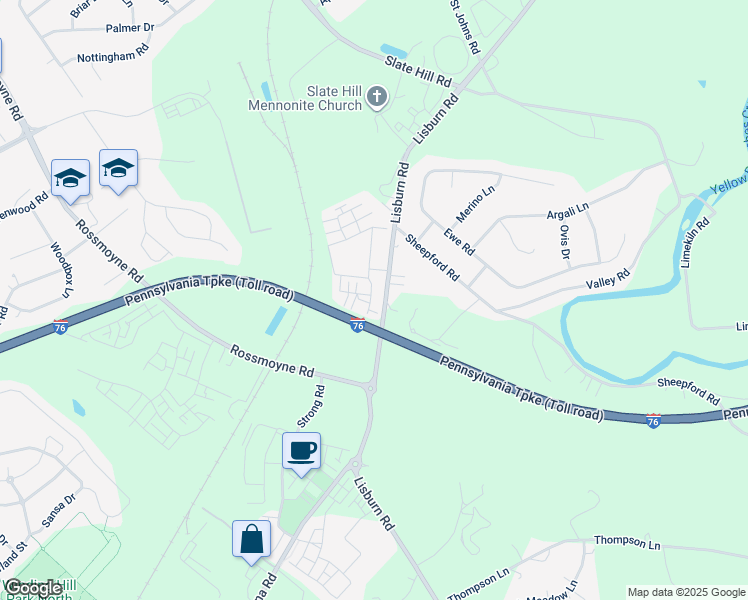 map of restaurants, bars, coffee shops, grocery stores, and more near 3013 Meridian Commons in Mechanicsburg