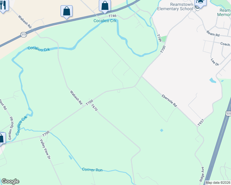 map of restaurants, bars, coffee shops, grocery stores, and more near 2 Pinewood Avenue in Ephrata