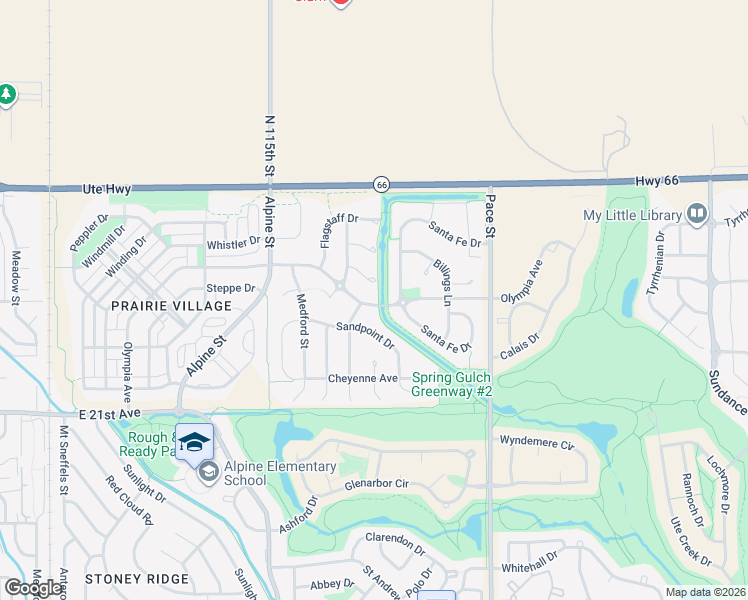 map of restaurants, bars, coffee shops, grocery stores, and more near 635 Coronado Place in Longmont
