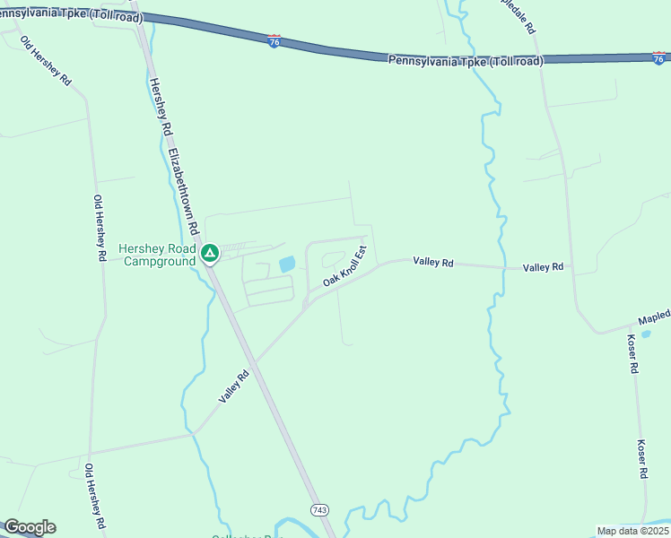 map of restaurants, bars, coffee shops, grocery stores, and more near 1 Oak Knoll Estate in Elizabethtown