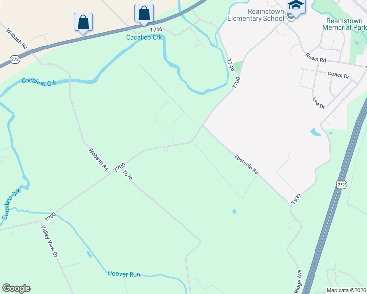map of restaurants, bars, coffee shops, grocery stores, and more near 284 South Reamstown Road in Ephrata